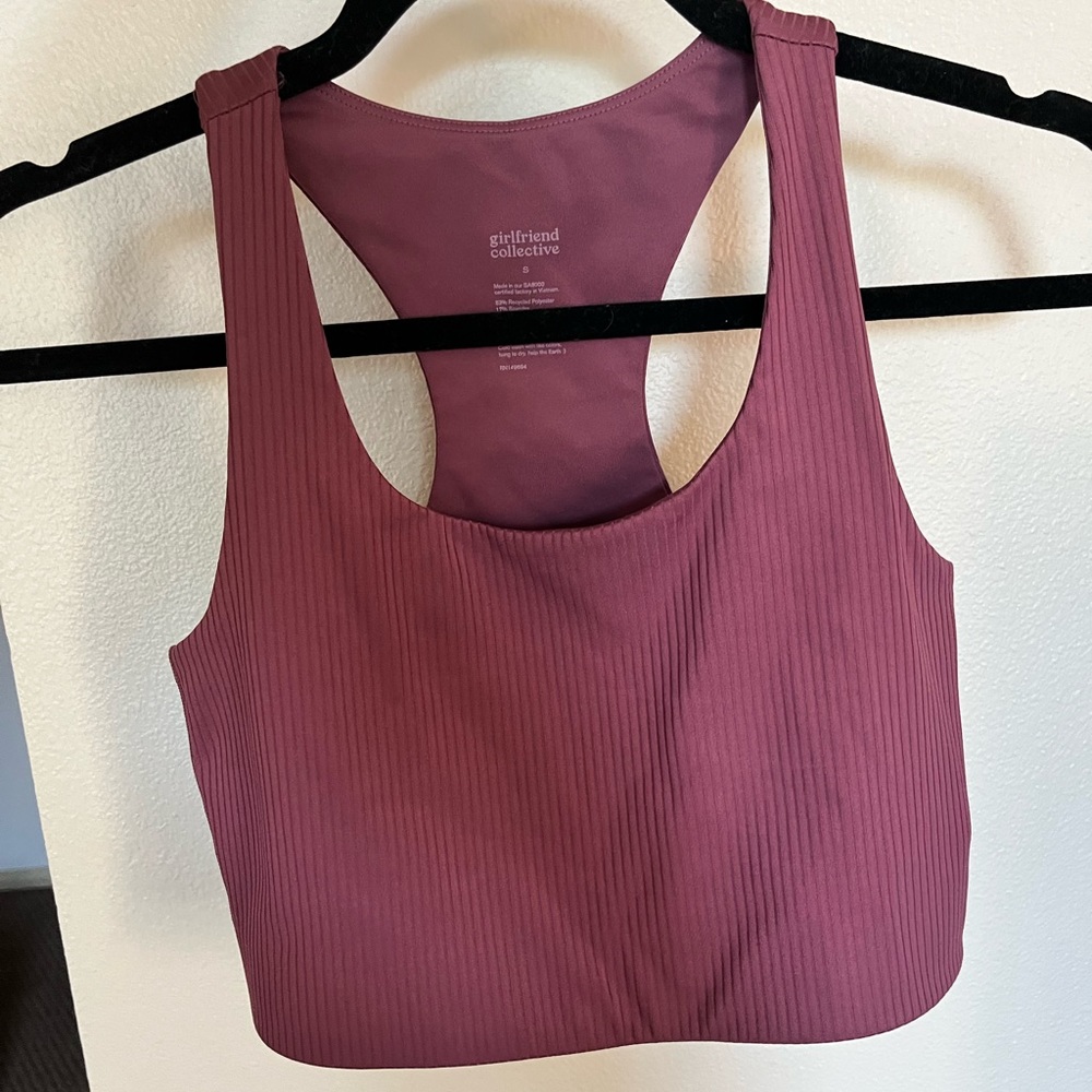 Girlfriend Collective Ribbed Goji Top, size S